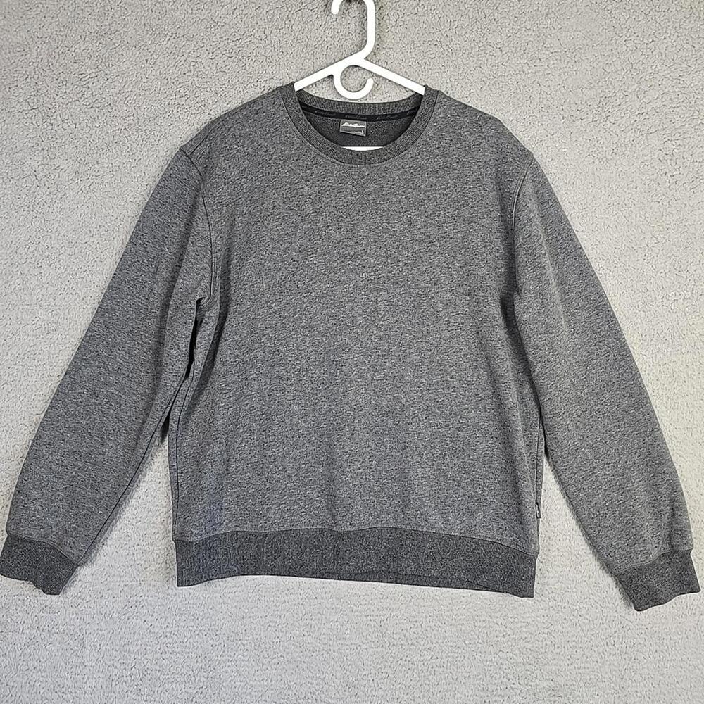 Eddie Bauer Fleece Lined Crew Neck Sweatshirt Men’s Gray Large